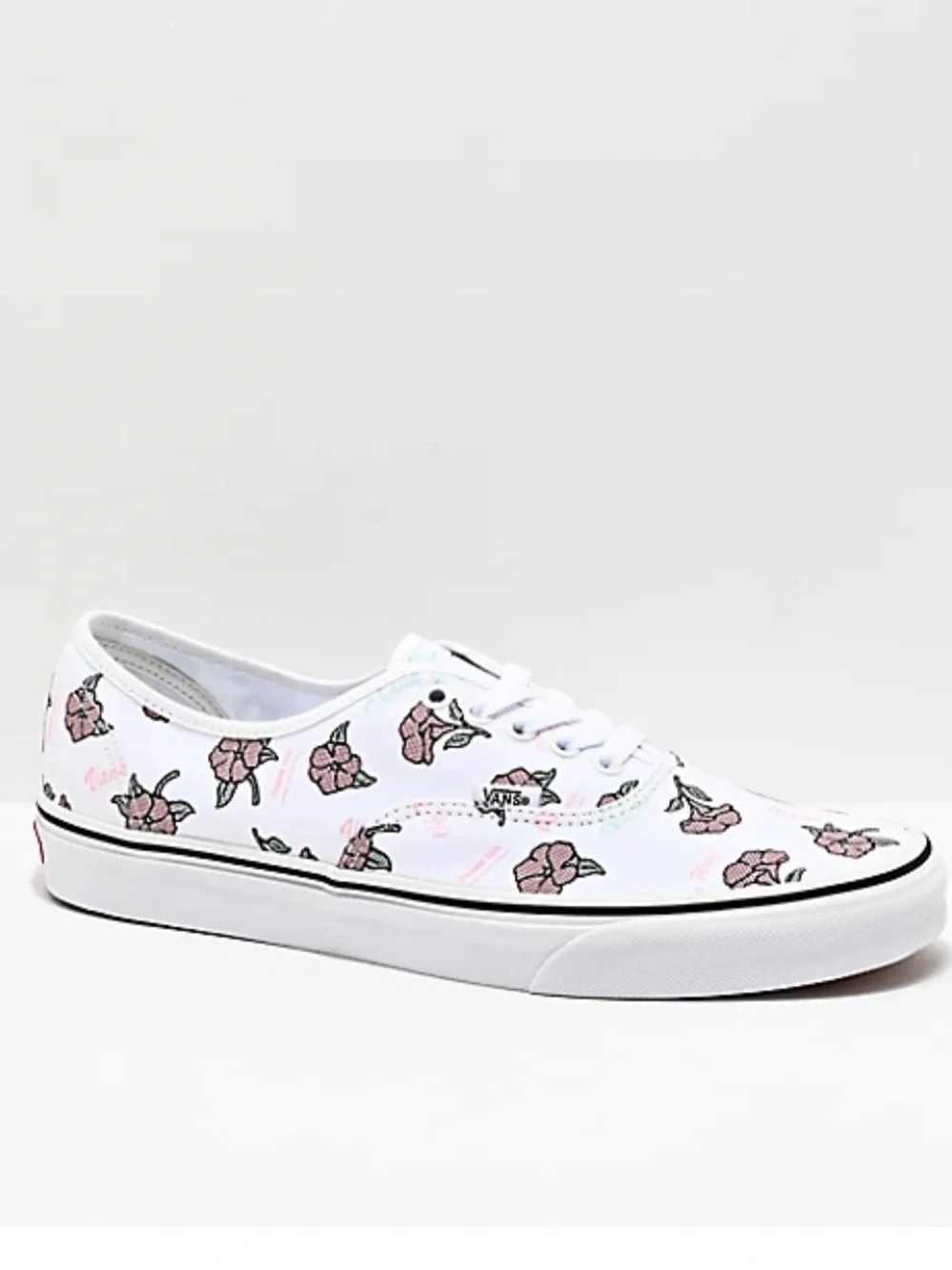 Vans Authentic Thank You Floral Print True White Sneakers 11.5 Women 10 men